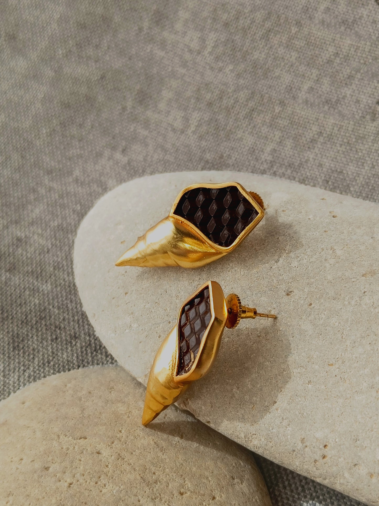 Brown Sea shell earrings