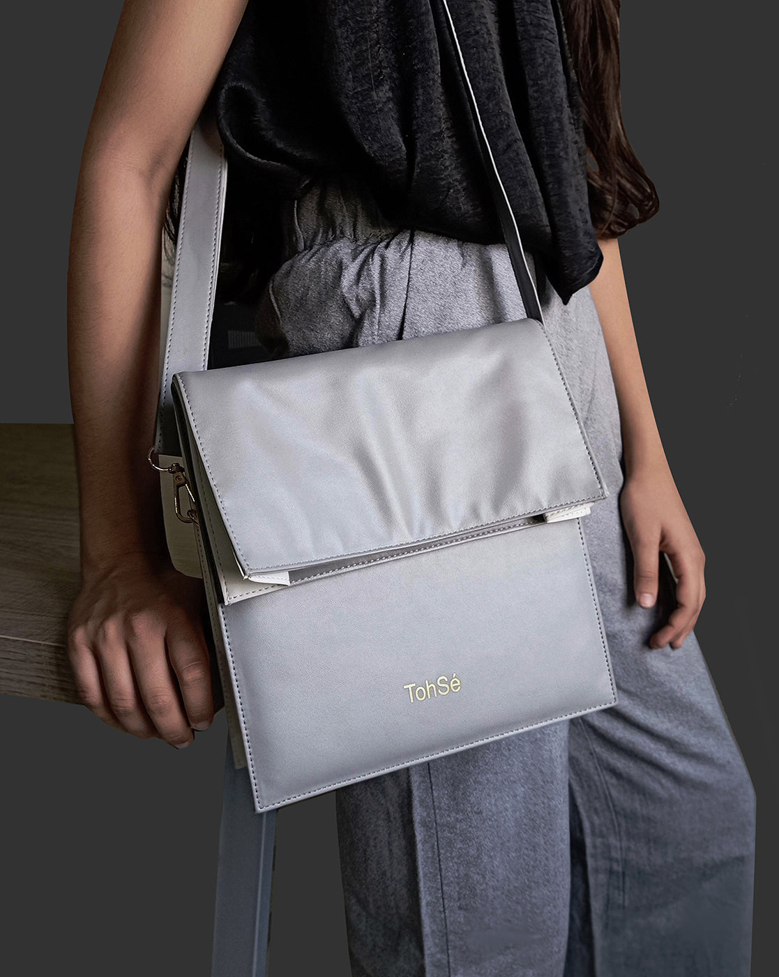 Fold Over Sling - Grey